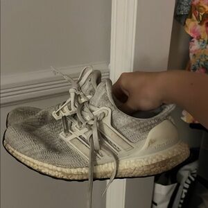 Adidas Women's Ultra Boost Cream Athletic Shoes